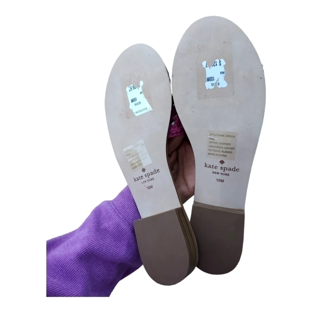 KATE Spade Berlin Fuschia Woven Leather Sandals Size 10M - Picture 5 of 5